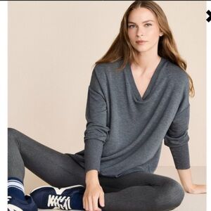 NEW White House Black Market Gray V-Neck Sweater